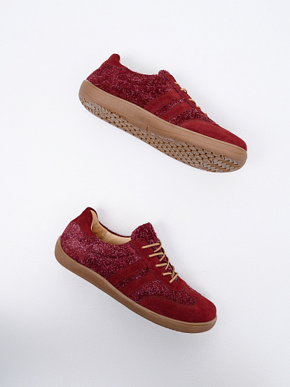 картинка Босоногие кеды ED'ART 184.nata'br.Бордовая замша+бордовый джангл от интернет магазина