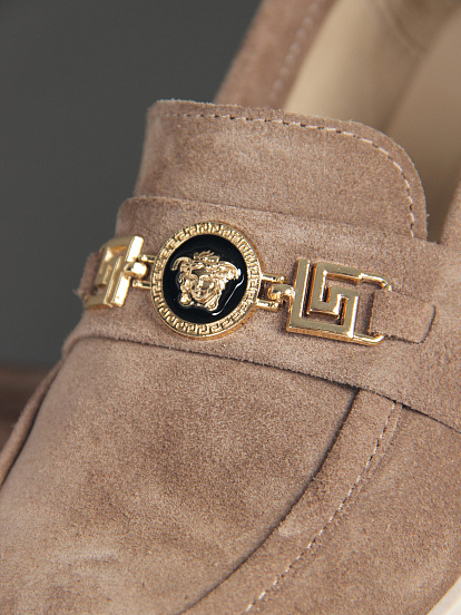 картинка Лоферы туфли ED'ART 173.1453'be. коричневый капучино замша от интернет магазина