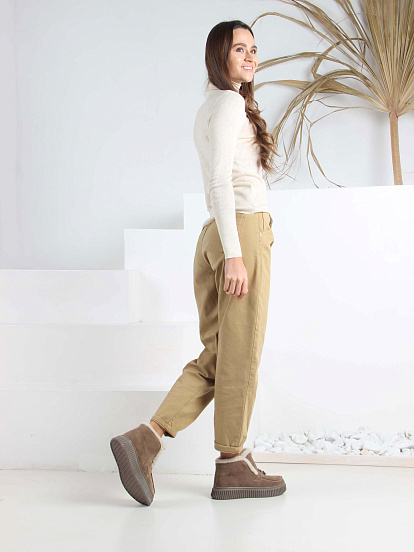 картинка Ботинки ED'ART 307.от11'br. коричневый капучино замша от интернет магазина