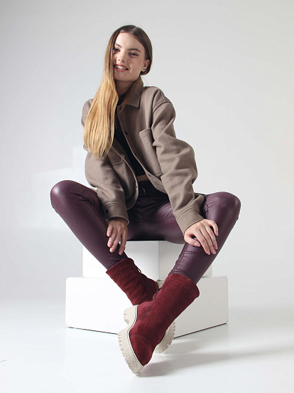 картинка Ботинки ED'ART 233.1541'be. Бордо замша от интернет магазина