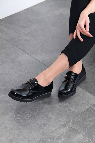 картинка Туфли полуботинки ED'ART 102.man'bl. Черный-лак от интернет магазина