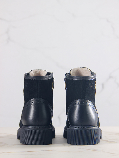 картинка Ботинки ED'ART 319.taskana'bl. Черная замша+черный от интернет магазина