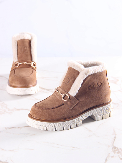 картинка Ботинки ED'ART 307. PODYUM141 'be.светло коричневый замша от интернет магазина