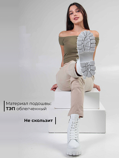 картинка Ботинки ED'ART 346.чанки'w. Белый бартон от интернет магазина