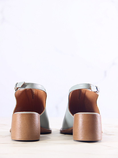 картинка Босоножки ED'ART 4013.23663'bе. Авокадо лион+коричневый от интернет магазина