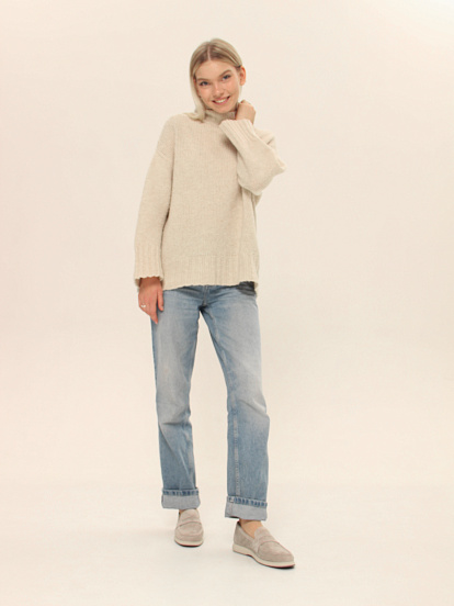 картинка Лоферы ED'ART 177.1607'be. каменный замша от интернет магазина