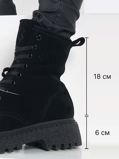 картинка Ботинки ED'ART 327.asteria.bl черный замш от интернет магазина