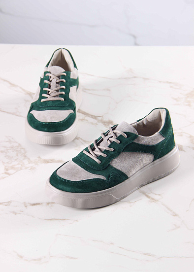 картинка Кеды ED'ART 149.LusiR2'la. зеленый каменный замша от интернет магазина