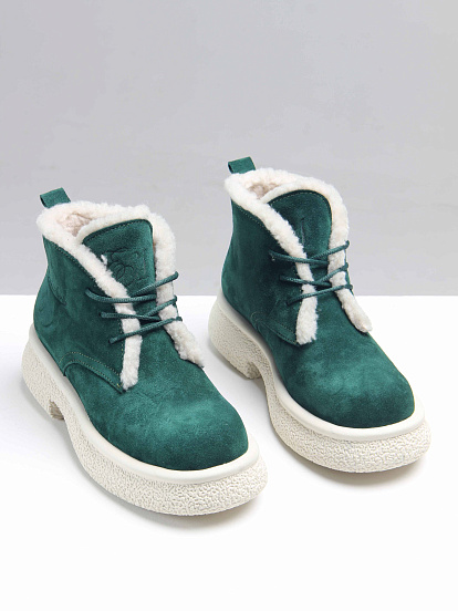 картинка Ботинки ED'ART 308.агата w. зеленый замша от интернет магазина