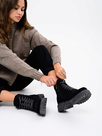 картинка Ботинки ED'ART 319.22511'gr. Черный замша от интернет магазина