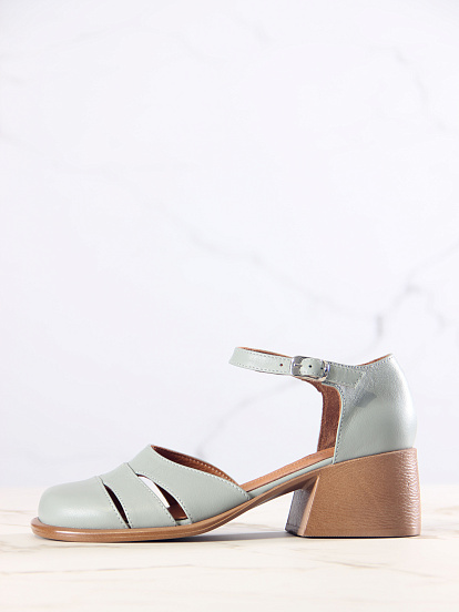 картинка Босоножки ED'ART 5032.23663'be. Авокадо лион +коричневый от интернет магазина