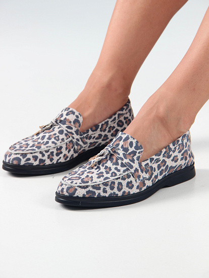 картинка Лоферы туфли ED'ART 170.2614'bl. белый леопард от интернет магазина