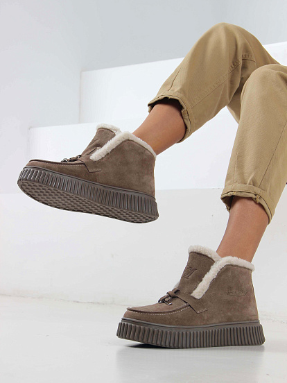 картинка Ботинки ED'ART 307.от11'br. коричневый капучино замша от интернет магазина