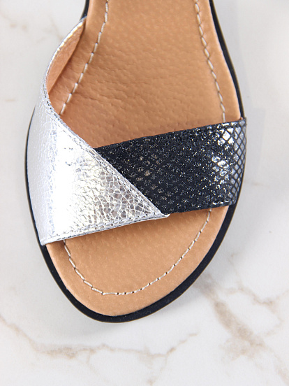 картинка Босоножки ED'ART 6004.624'bl.Черный-серебро от интернет магазина