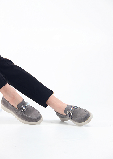 картинка Лоферы туфли ED'ART 172.1841'be. серая замша от интернет магазина