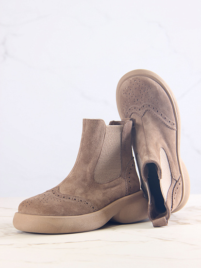 картинка Челси ED'ART 332.927'ka. Серо-коричневая замша от интернет магазина