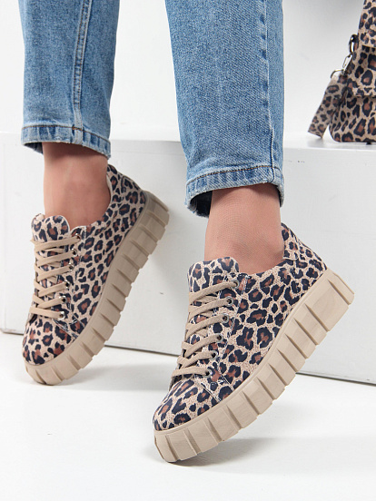 картинка Кеды ED'ART 128.91505'be. бежевый леопард от интернет магазина