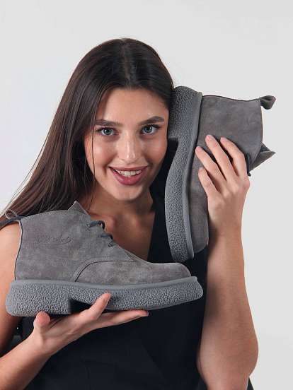 картинка Ботинки ED'ART 308.агата' gr. серый замок замша б от интернет магазина