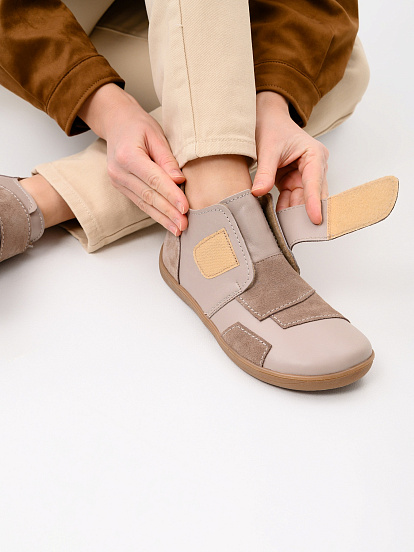 картинка Босоногие ботинки  ED'ART 206.NATA'br.Визон+капучино замша от интернет магазина