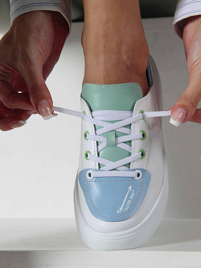 картинка Кеды ED'ART 163.LusiR2'w.Белый-голубой-мята от интернет магазина