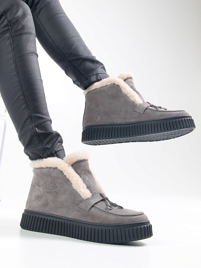 картинка Ботинки ED'ART 307.от11'bl. серый замок  замша от интернет магазина