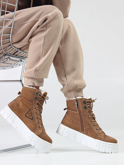 картинка Ботинки ED'ART 216.212131'w. светло-коричневый замша от интернет магазина