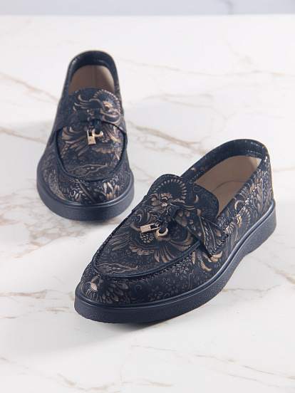 картинка Лоферы лоферы ED'ART 170.2699'bl. Черный грация от интернет магазина