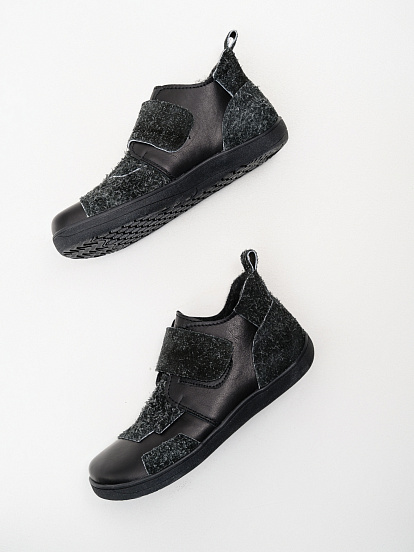 картинка Босоногие ботинки  ED'ART 206.NATA'bl.Черная кожа+черный джангл от интернет магазина