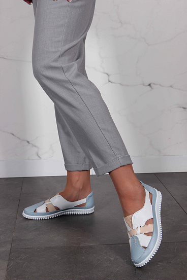 картинка Слипоны ED'ART 116.8000'w. белый-голубой от интернет магазина