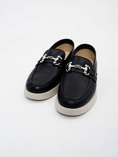 картинка Лоферы туфли ED'ART 172.1841'be. Черный кожа от интернет магазина