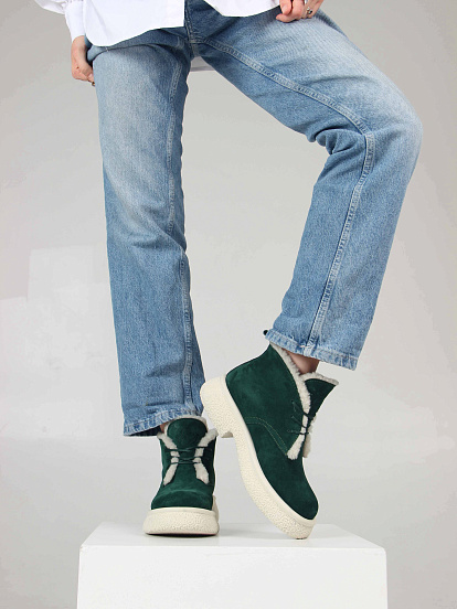 картинка Ботинки ED'ART 308.агата w. зеленый замша от интернет магазина