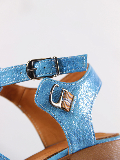 картинка Босоножки ED'ART 5038.23663'bе.Голубой наплак+голубая замша от интернет магазина
