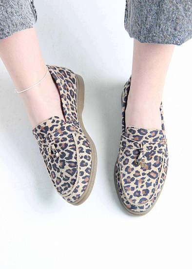 картинка Лоферы туфли ED'ART 170.2614'be. бежевый леопард от интернет магазина