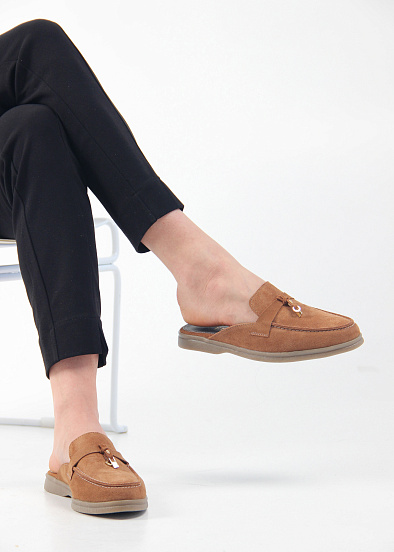 картинка Мюли ED'ART 1070.2614'be. светло коричневая замша от интернет магазина