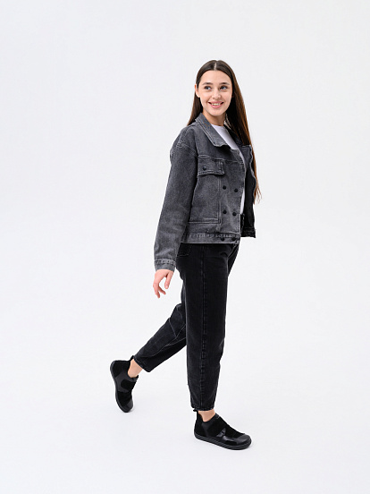 картинка Босоногие ботинки  ED'ART 206.NATA'bl.Черная кожа+черная замша от интернет магазина