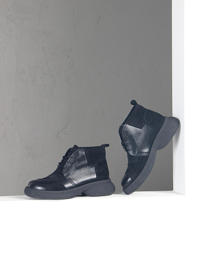 картинка Ботинки  ED'ART 305.927'bl. черный черная замша от интернет магазина