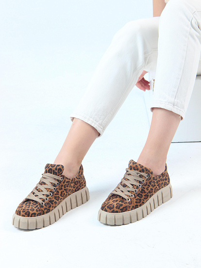 картинка Кеды ED'ART 128.91505'be. коричневый леопард от интернет магазина