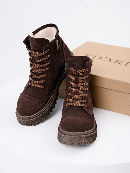 картинка Ботинки ED'ART 319.22511'br. Коричневый замша от интернет магазина