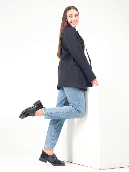 картинка Полуботинки туфли ED'ART 205.патриция'bl. черный черная замша от интернет магазина