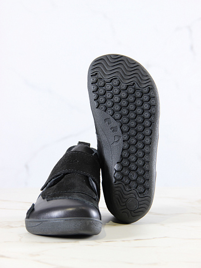 картинка Босоногие ботинки  ED'ART 206.NATA'bl.Черная кожа+черная замша от интернет магазина