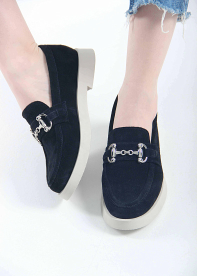 картинка Лоферы туфли ED'ART 172.1841'be. черная замша от интернет магазина