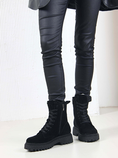 картинка Ботинки ED'ART 327.asteria.bl черный замш от интернет магазина