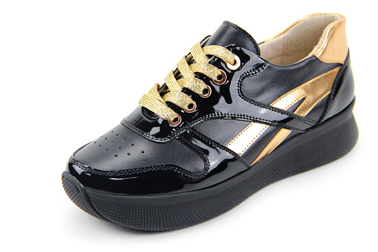 картинка Кроссовки ED'ART 132.omega'bl.lacq-gold от интернет магазина