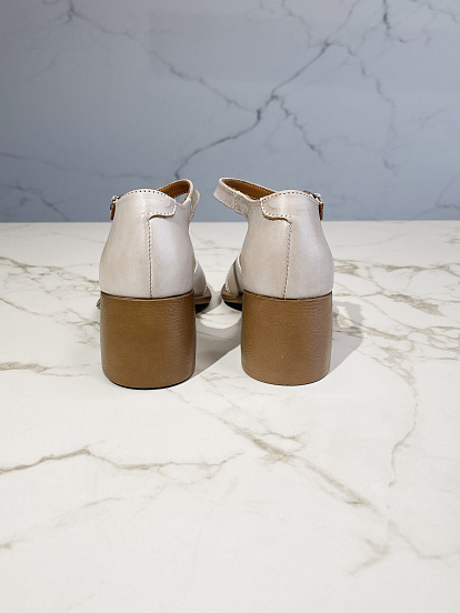 картинка Босоножки ED'ART 5032.23663'be. Вакса пудра+коричневый от интернет магазина