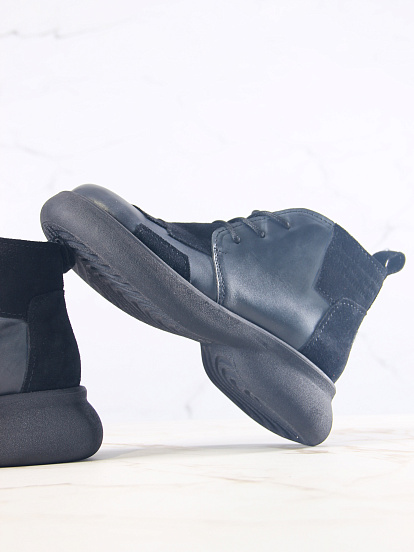 картинка Ботинки  ED'ART 305.927'bl. Вакса черная+черная замша от интернет магазина