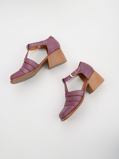 картинка Босоножки ED'ART 5036.23663'bе.Вакса бордо+коричневый от интернет магазина