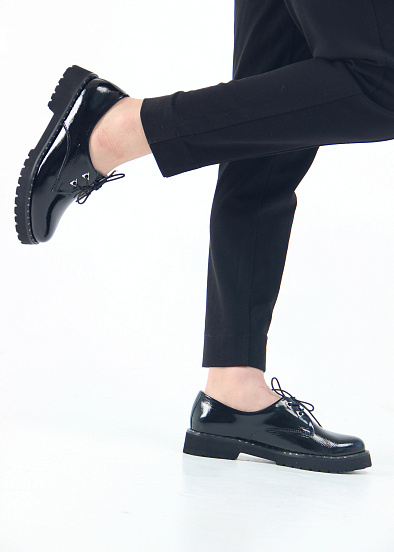 картинка Туфли полуботинки ED'ART 102.1018'bl. Черный наплак от интернет магазина