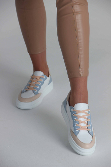 картинка Кеды ED'ART 148.lusi22'w. Белый-бежевый-голубой от интернет магазина