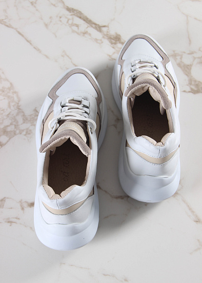 картинка Кроссовки ED'ART 150.236143w.белый-бежевый от интернет магазина