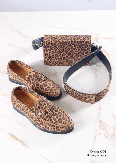 картинка Лоферы туфли ED'ART 170.2614'bl. коричневый леопард от интернет магазина